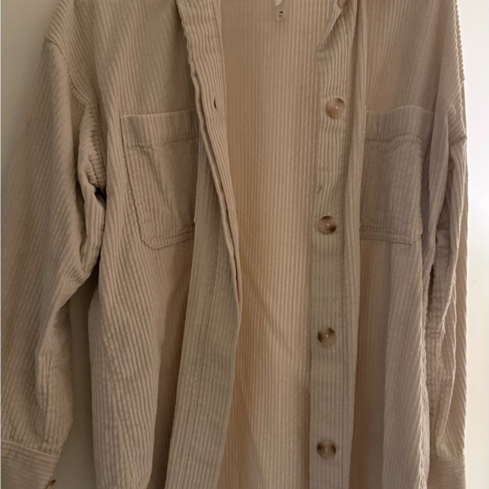 Aritzia Beige Button Down Shirt